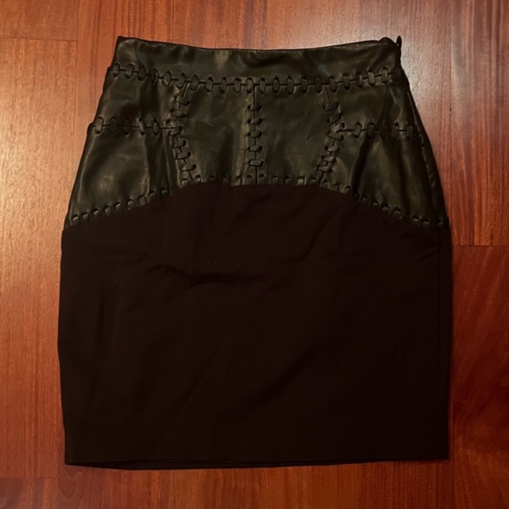 BEBE leather skirt